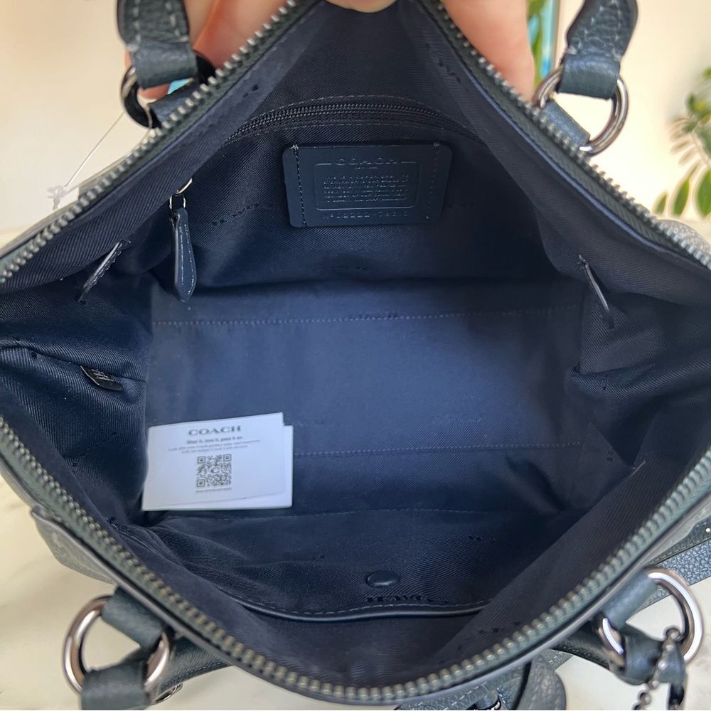 NWOT COACH Elise Satchel Crossbody Bag Pine Green Teal Pebble Leather 79316 - Picture 11 of 15